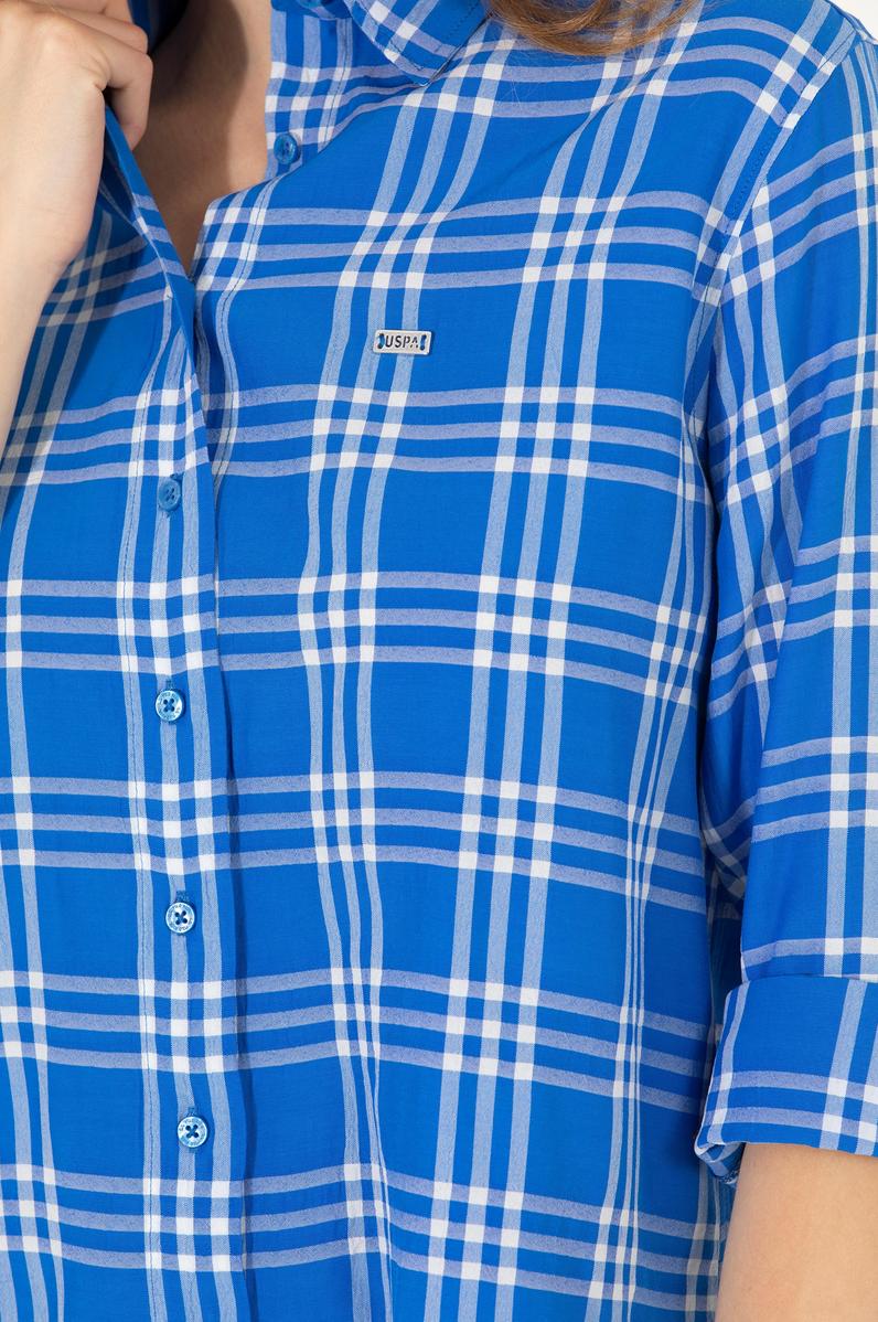 Kadın Saks Uzun Kollu Gömlek