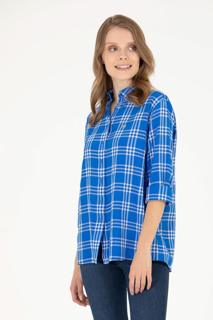 Kadın Saks Uzun Kollu Gömlek