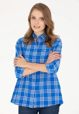 Kadın Saks Uzun Kollu Gömlek - 50264951045