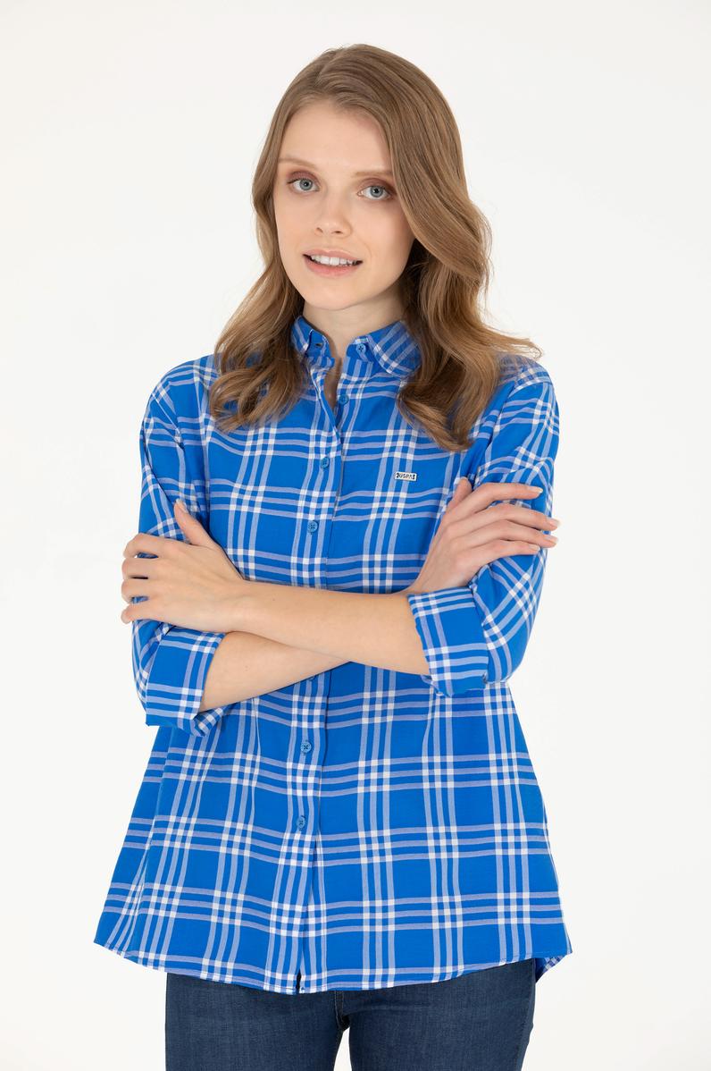 Kadın Saks Uzun Kollu Gömlek