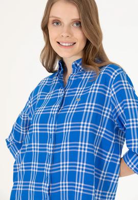 Kadın Saks Uzun Kollu Gömlek - 50264951045