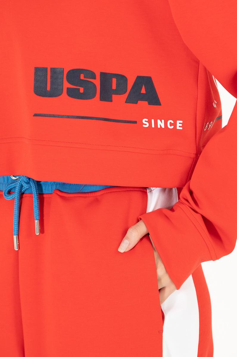 Kadın Kırmızı Kapüşonlu Sweatshirt