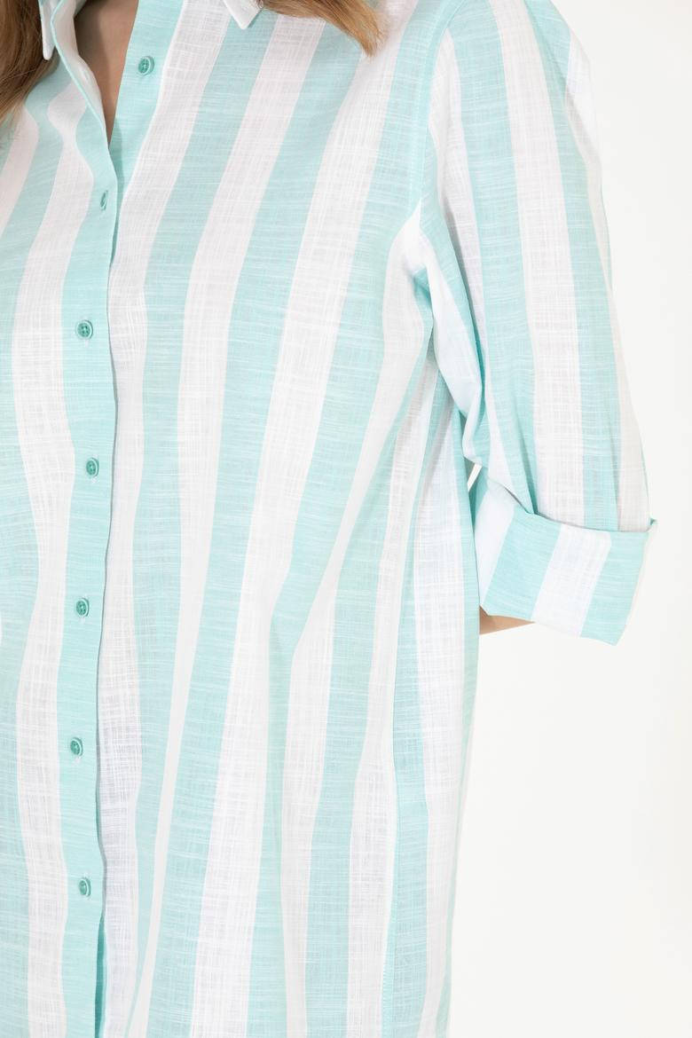 Kadın Mint Uzun Kollu Gömlek - 50263663003