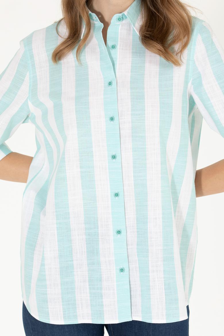 Kadın Mint Uzun Kollu Gömlek - 50263663003