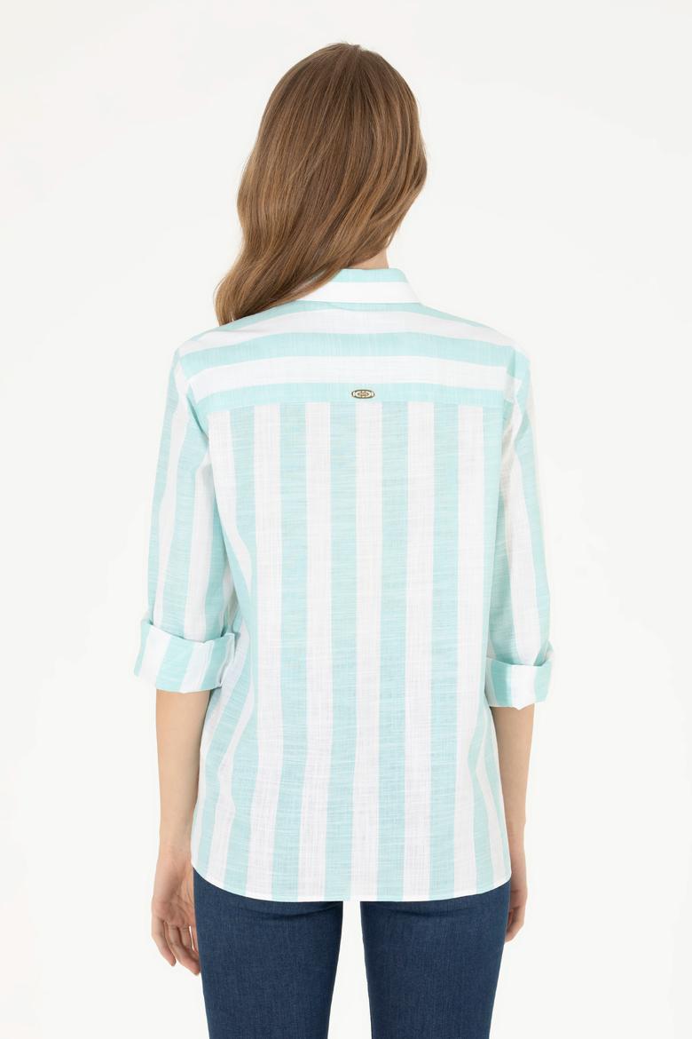 Kadın Mint Uzun Kollu Gömlek - 50263663003