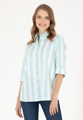 Kadın Mint Uzun Kollu Gömlek - 50263663003