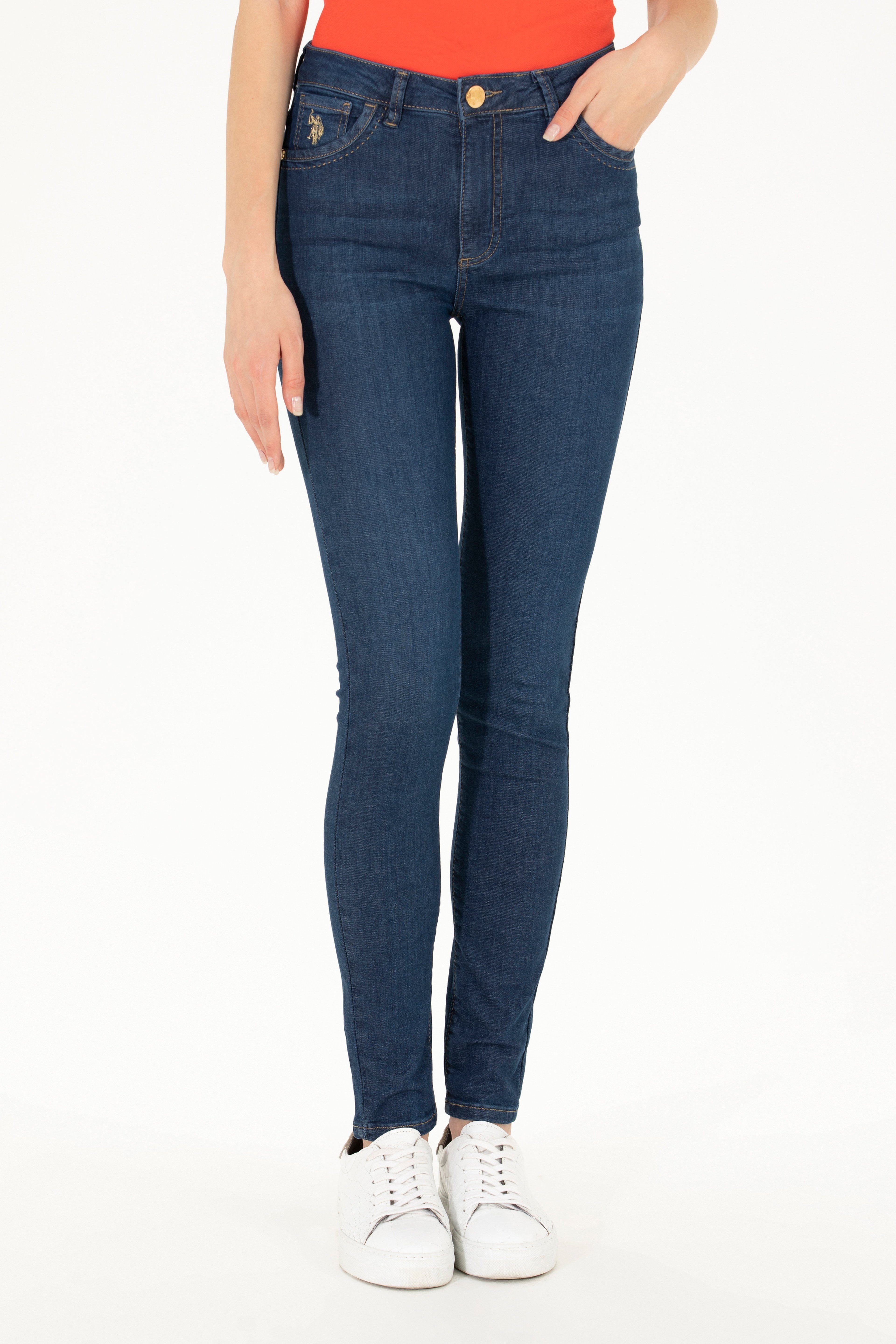 Kadın Koyu Mavi Skinny Fit Jean Pantolon - Image 2