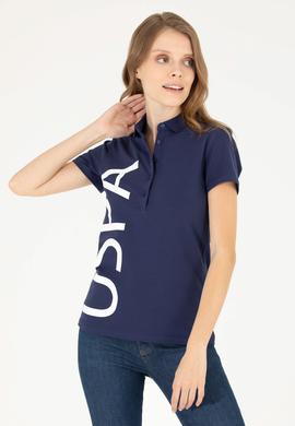 Kadın Lacivert Polo Yaka Tişört - 50262939006