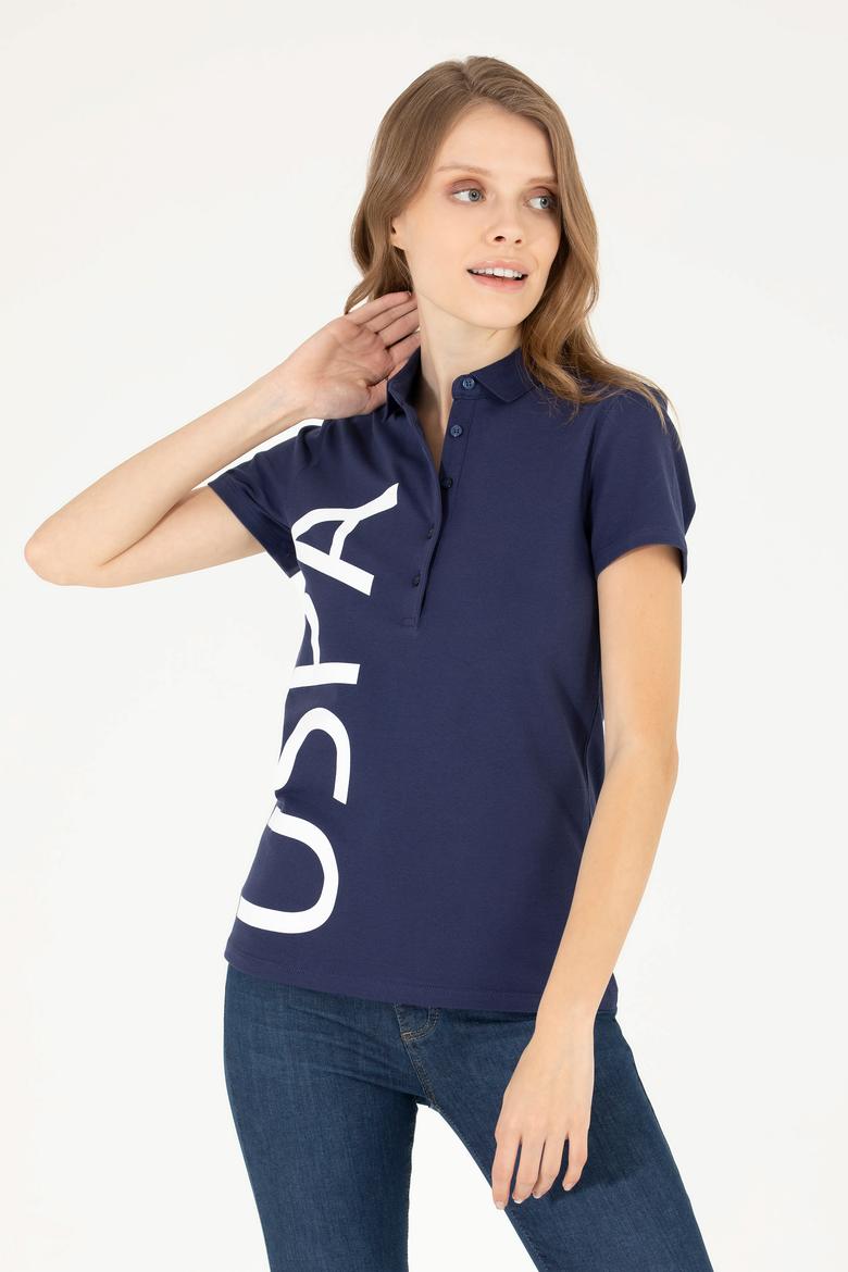 Kadın Lacivert Polo Yaka Tişört