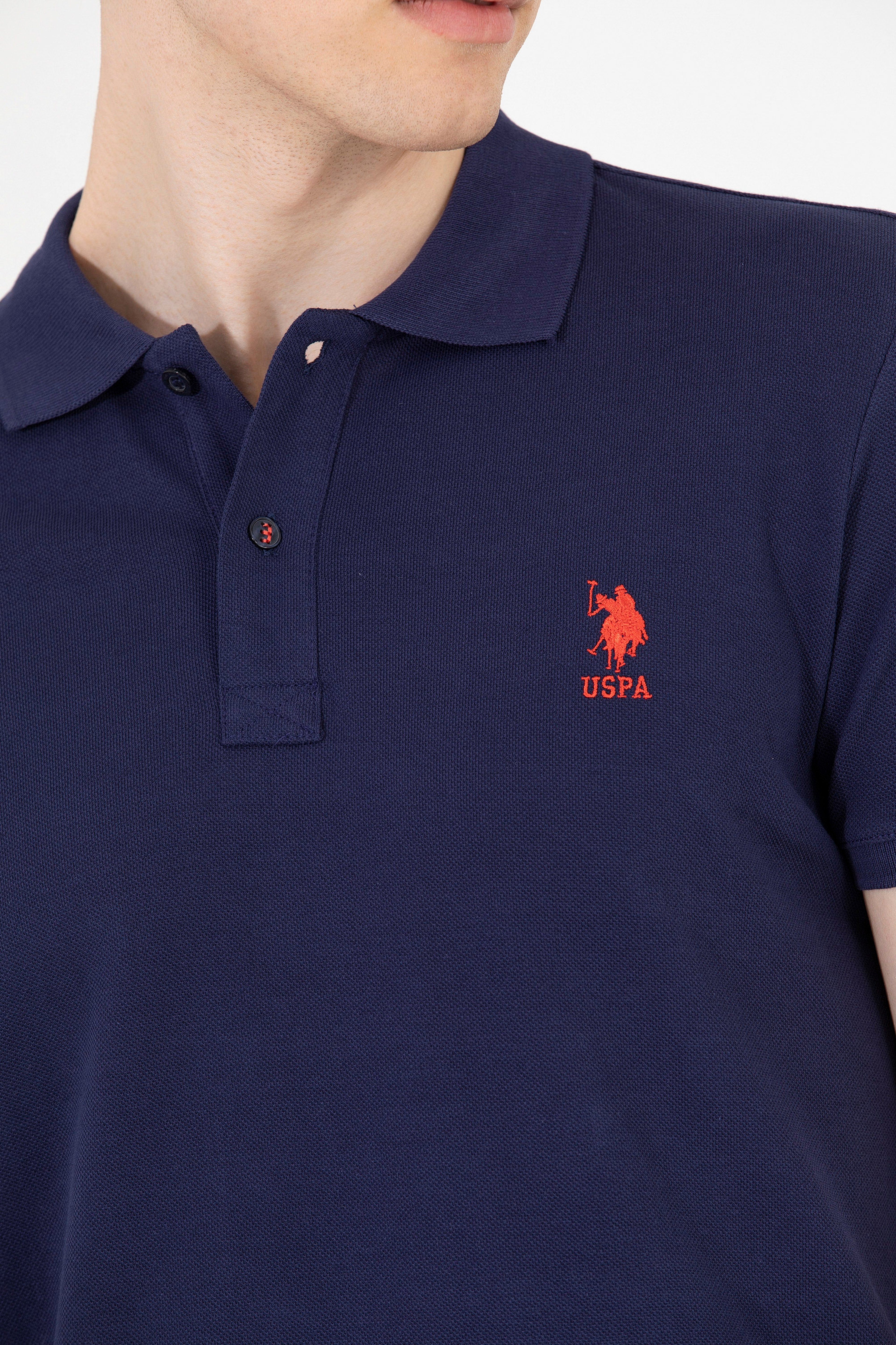 Erkek Lacivert Basic Polo Yaka Tişört