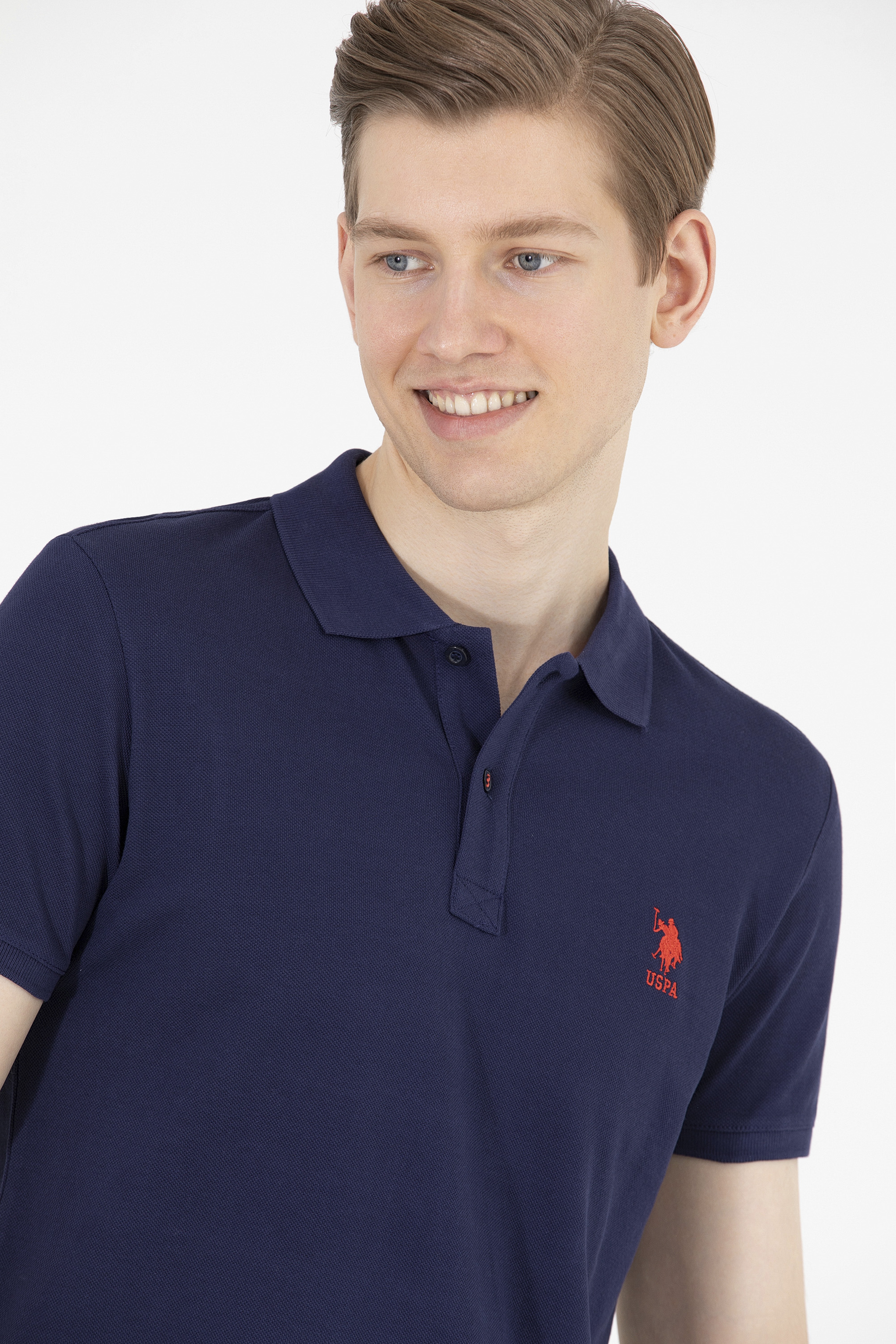 Erkek Lacivert Basic Polo Yaka Tişört