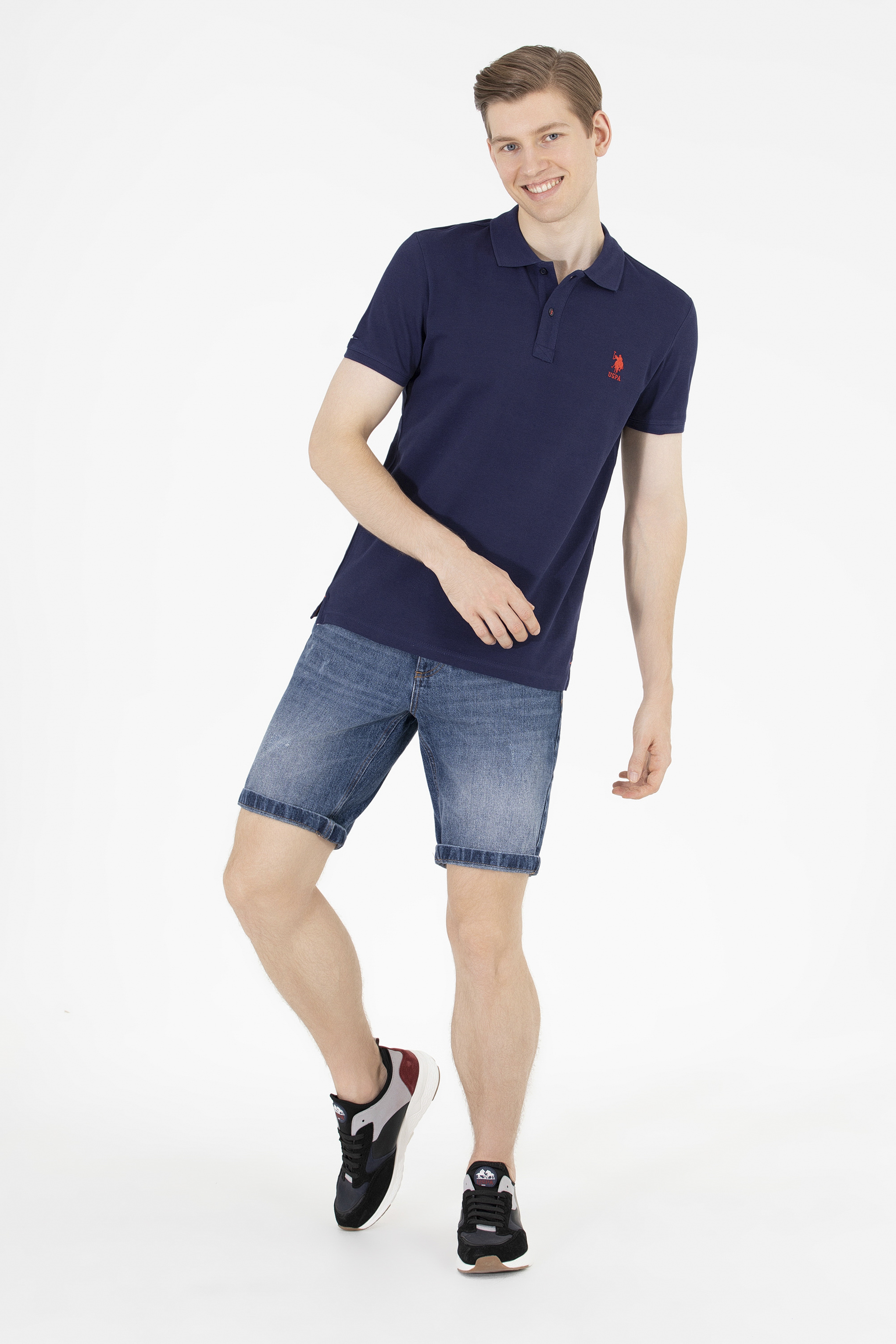 Erkek Lacivert Basic Polo Yaka Tişört