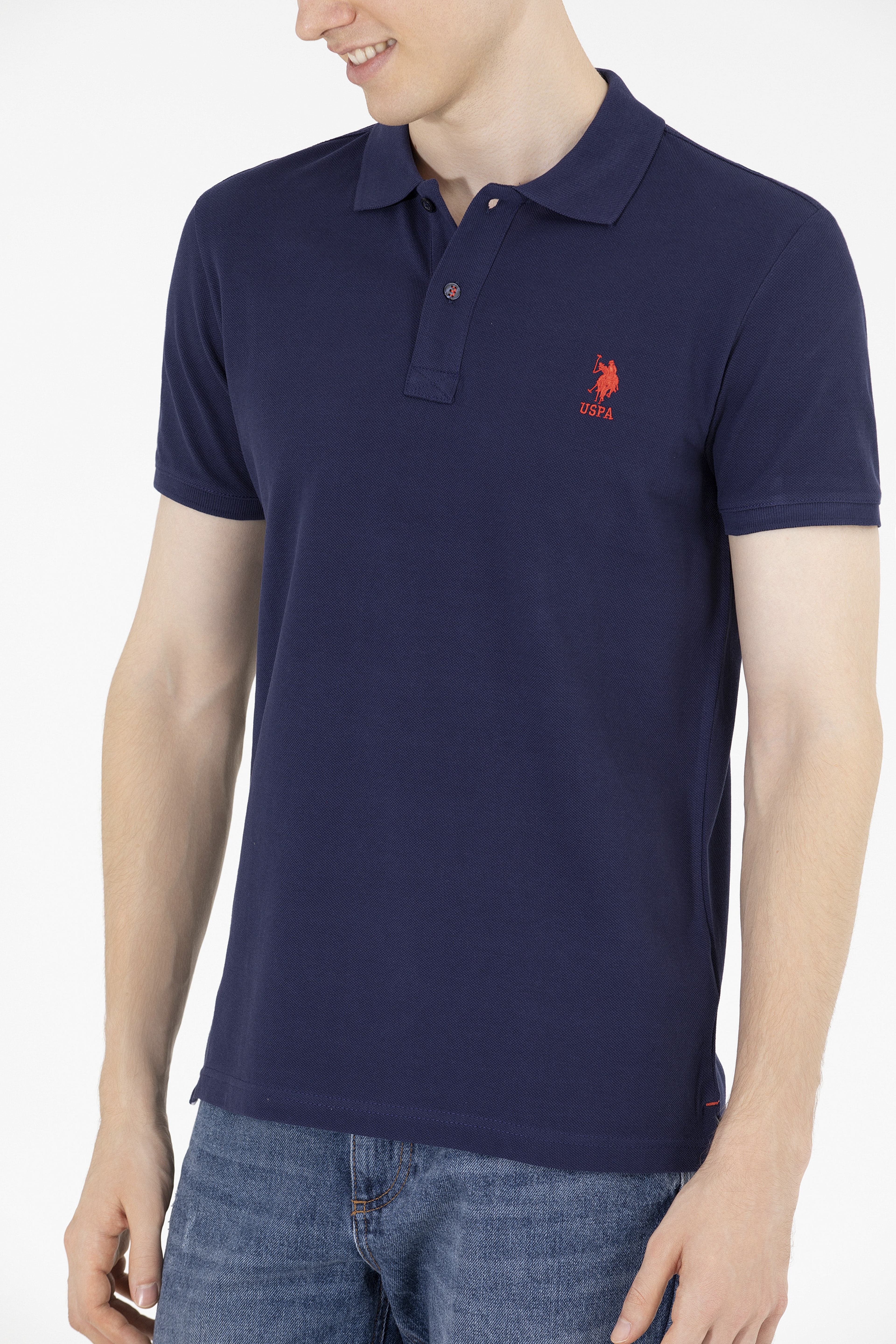 Erkek Lacivert Basic Polo Yaka Tişört