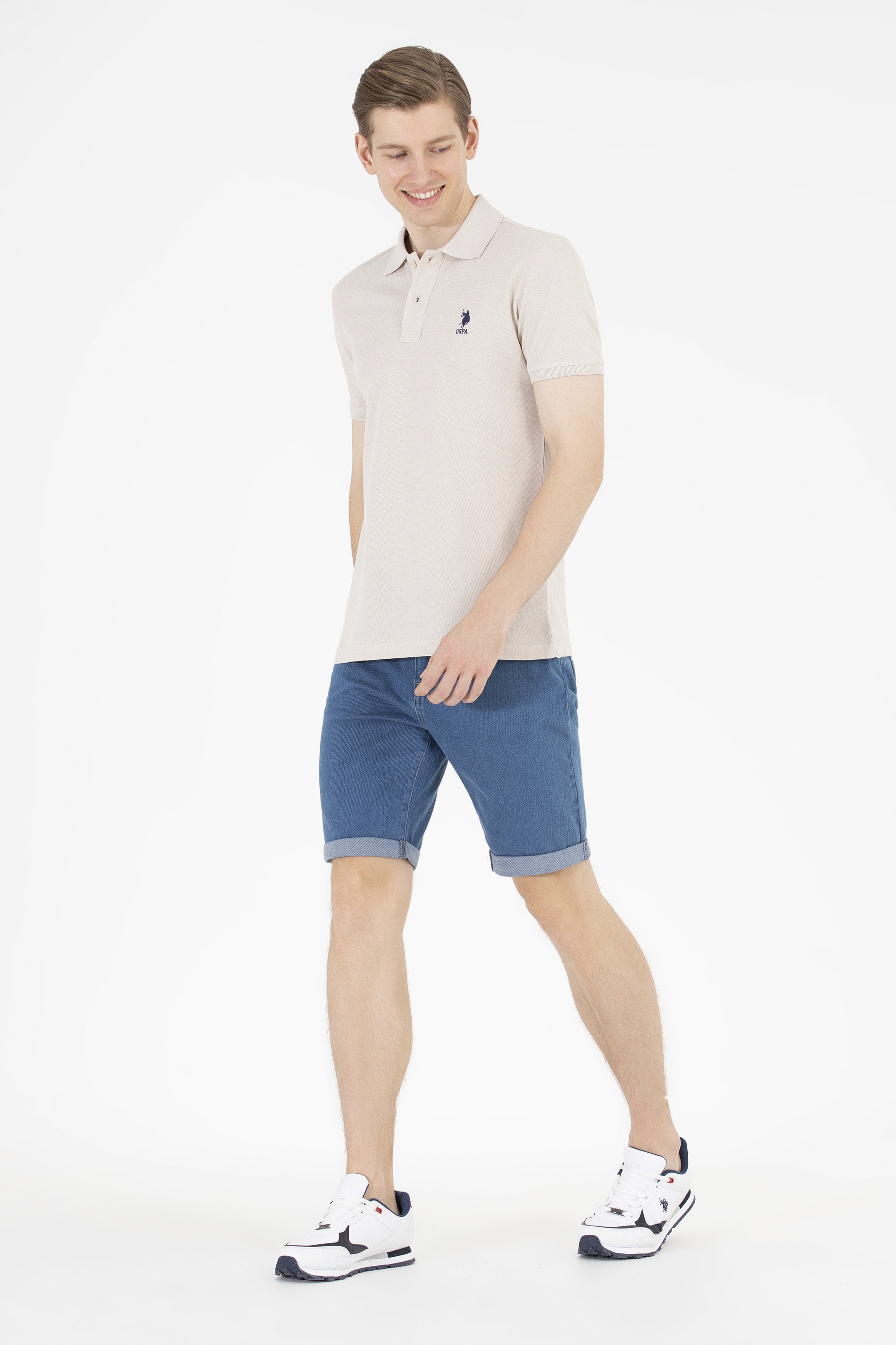 Erkek Taş Basic Polo Yaka Tişört