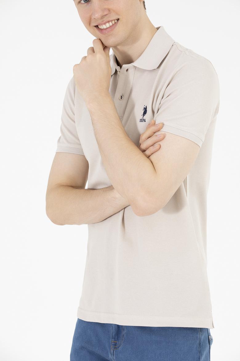 Erkek Taş Basic Polo Yaka Tişört - 50263238204