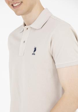 Erkek Taş Basic Polo Yaka Tişört - 50263238204