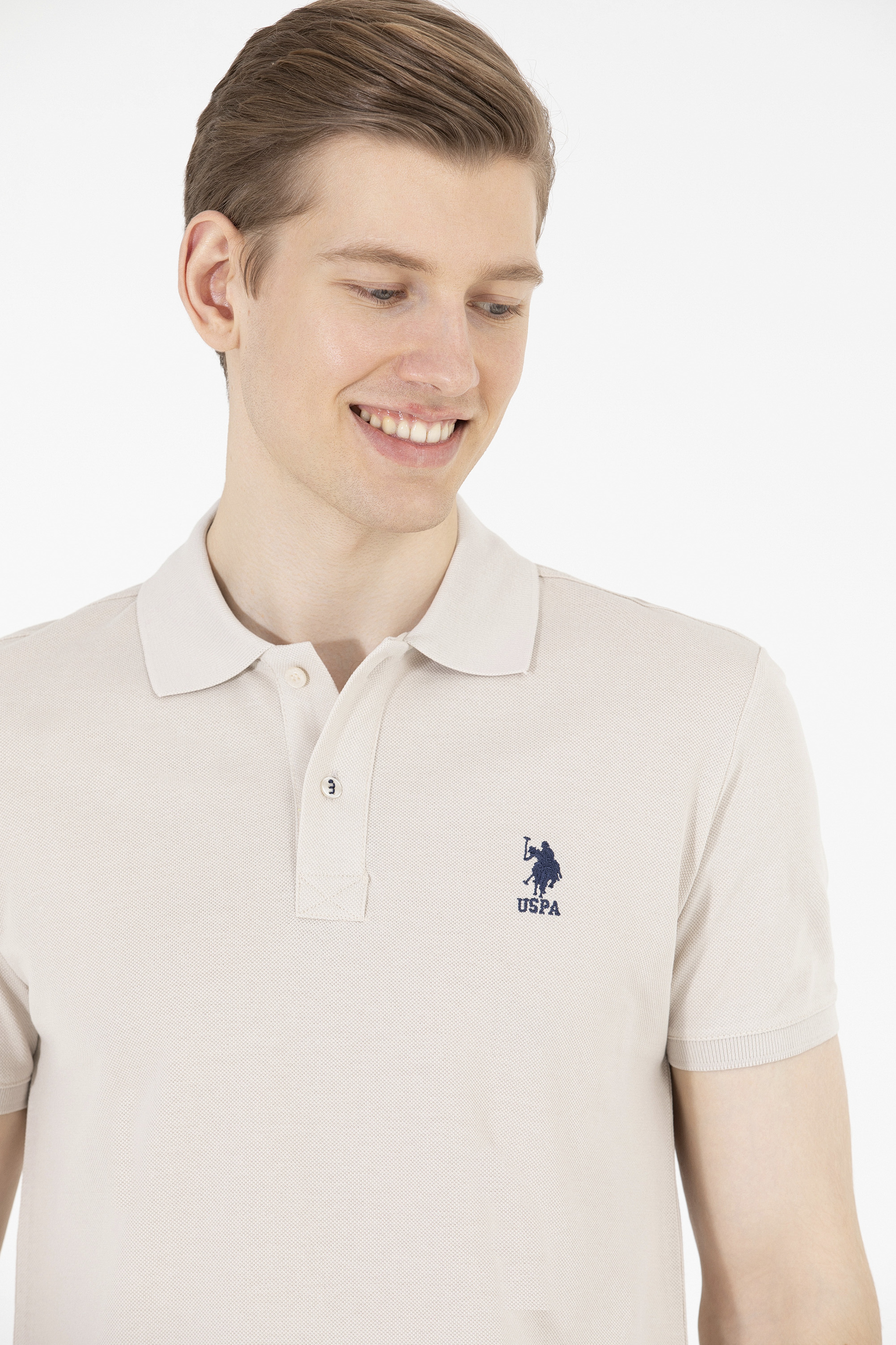 Erkek Taş Basic Polo Yaka Tişört