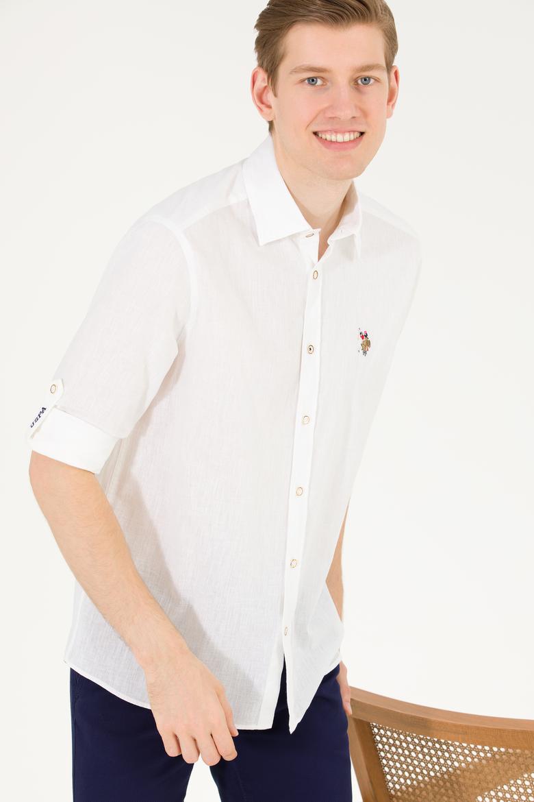 Erkek Beyaz Uzun Kollu Basic Gömlek - 50262880008