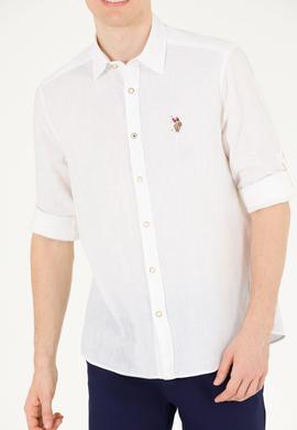 Erkek Beyaz Uzun Kollu Basic Gömlek - 50262880008