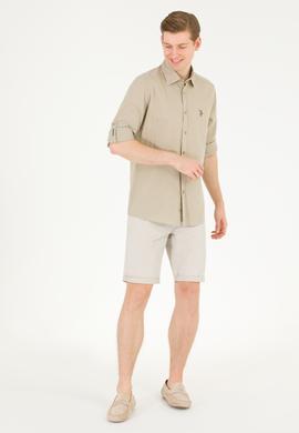 Erkek Haki Uzun Kollu Basic Gömlek - 50262880078