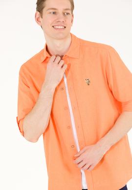 Erkek Turuncu Uzun Kollu Basic Gömlek - 50262880180