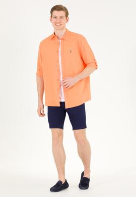 Erkek Turuncu Uzun Kollu Basic Gömlek - 50262880180