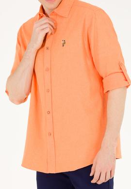 Erkek Turuncu Uzun Kollu Basic Gömlek - 50262880180