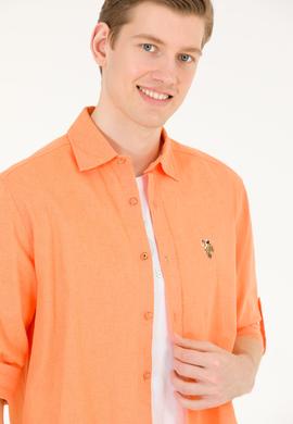 Erkek Turuncu Uzun Kollu Basic Gömlek - 50262880180