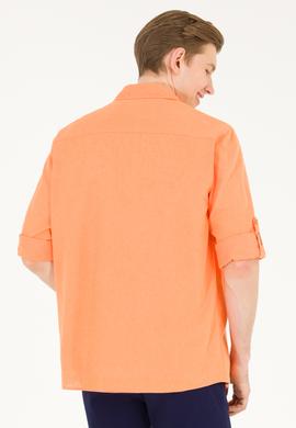 Erkek Turuncu Uzun Kollu Basic Gömlek - 50262880180