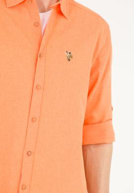 Erkek Turuncu Uzun Kollu Basic Gömlek - 50262880180