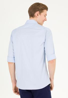 Erkek Açık Mavi Uzun Kollu Basic Gömlek - 50263048005