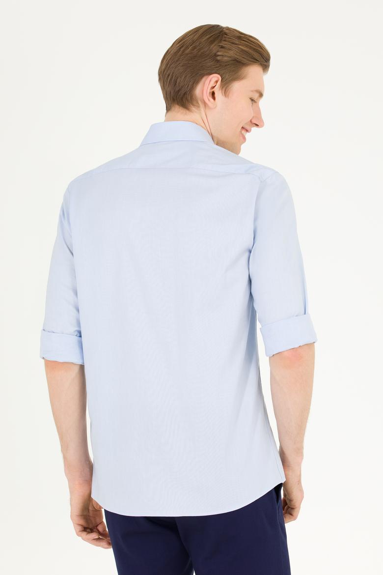 Erkek Açık Mavi Uzun Kollu Basic Gömlek - 50263048005