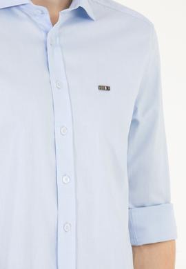 Erkek Açık Mavi Uzun Kollu Basic Gömlek - 50263048005