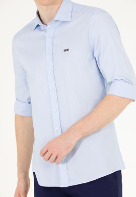 Erkek Açık Mavi Uzun Kollu Basic Gömlek - 50263048005