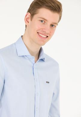 Erkek Açık Mavi Uzun Kollu Basic Gömlek - 50263048005