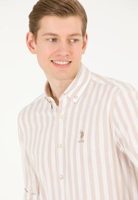 Erkek Taş Çizgili Beyaz Gömlek - 50263545014
