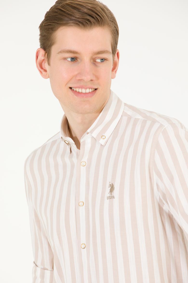 Erkek Taş Çizgili Beyaz Gömlek