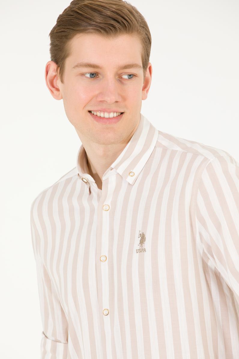 Erkek Taş Çizgili Beyaz Gömlek