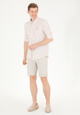 Erkek Taş Çizgili Beyaz Gömlek - 50263545014