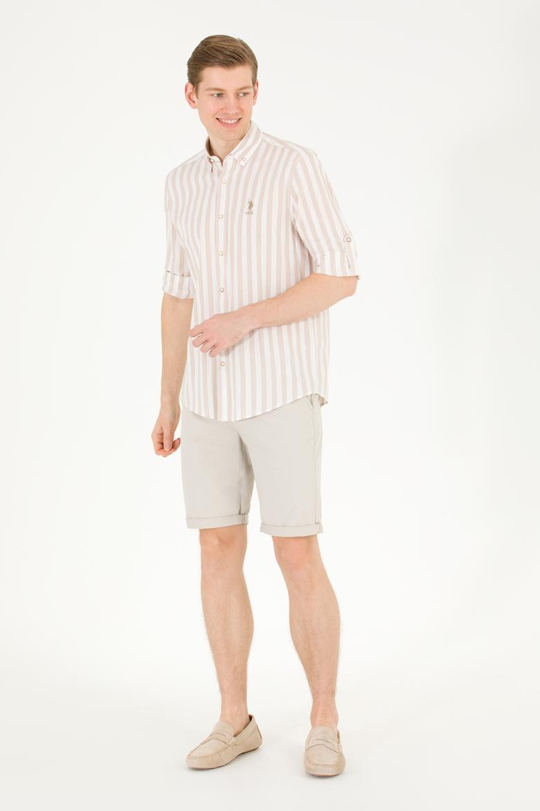 Erkek Taş Çizgili Beyaz Gömlek - 50263545014