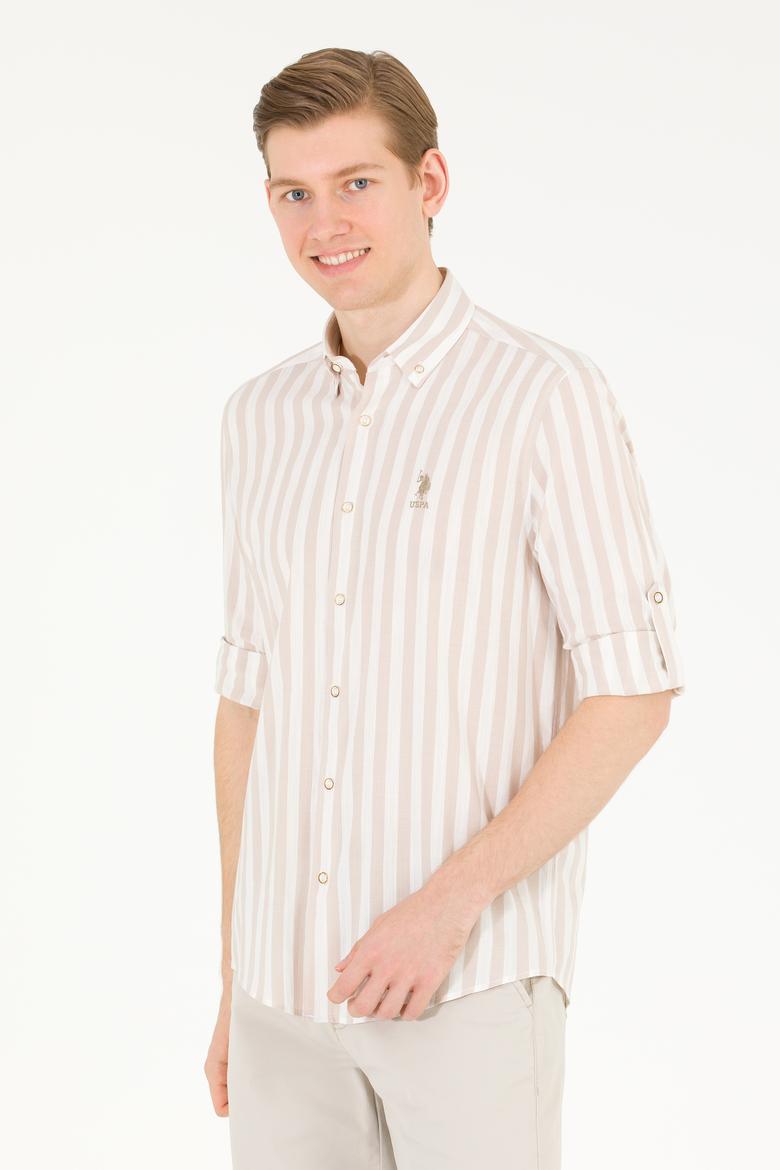 Erkek Taş Çizgili Beyaz Gömlek - 50263545014