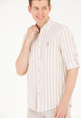 Erkek Taş Çizgili Beyaz Gömlek - 50263545014