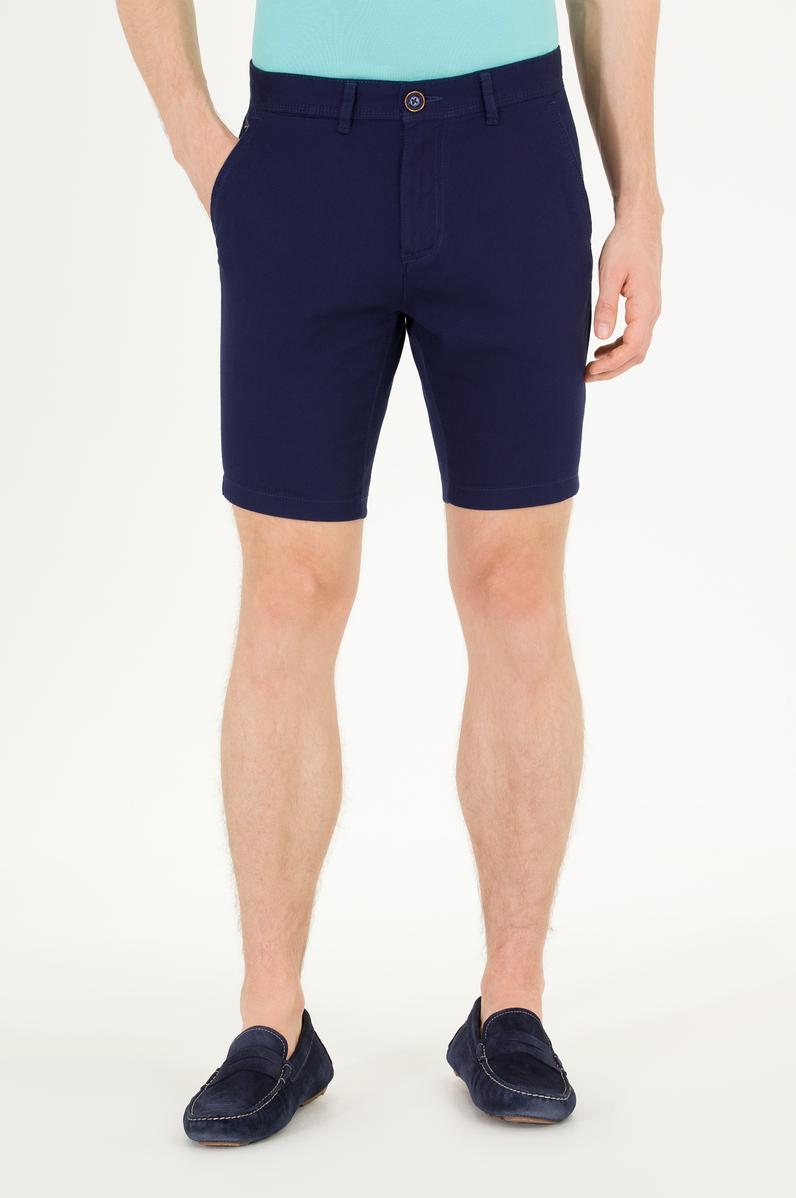 Erkek Lacivert Dokuma Şort