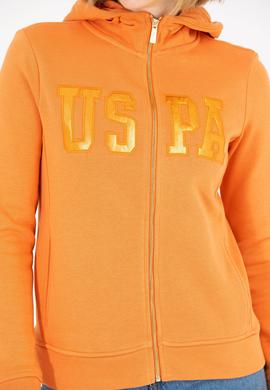 Kadın Kiremit Kapüşonlu Fermuarlı Basic Sweatshirt - 50262653064