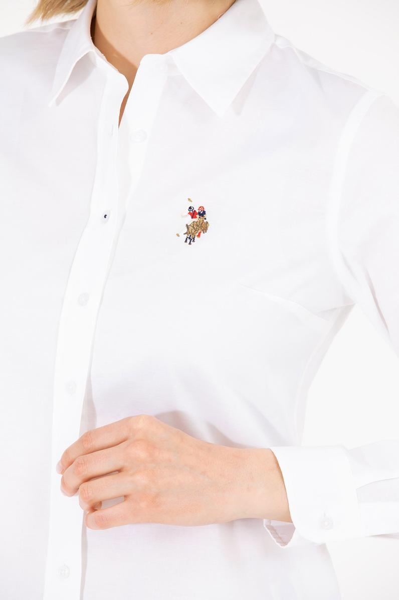 Kadın Beyaz Uzun Kollu Basic Gömlek