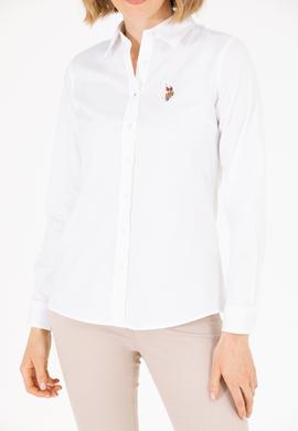 Kadın Beyaz Uzun Kollu Basic Gömlek - 50262849003