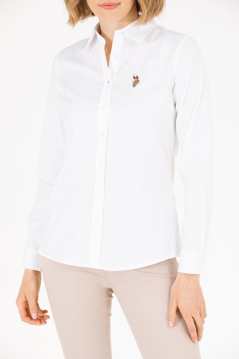 Kadın Beyaz Uzun Kollu Basic Gömlek - 50262849003