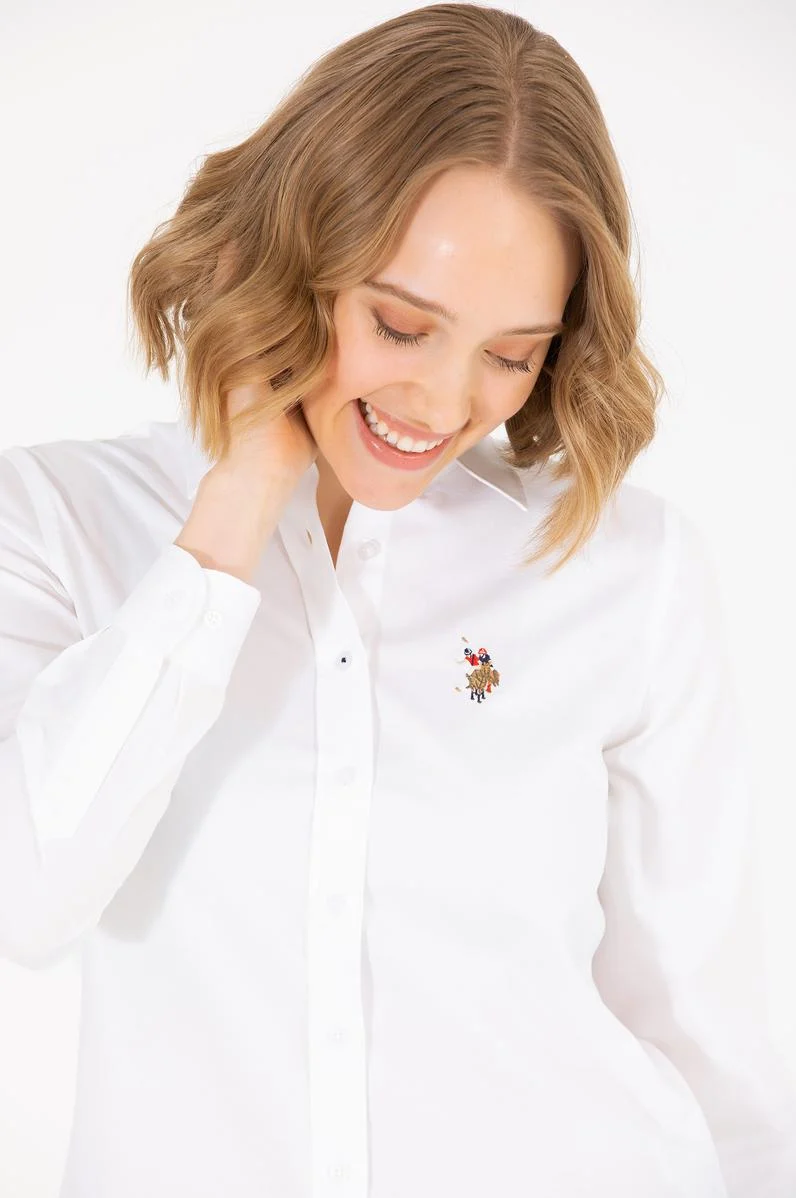 Kadın Beyaz Uzun Kollu Basic Gömlek