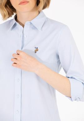 Kadın Açık Mavi Uzun Kollu Basic Gömlek - 50262849011