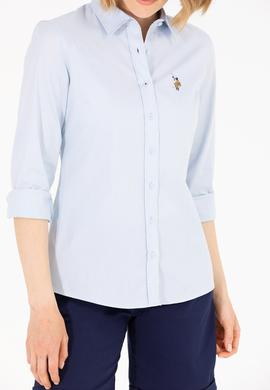 Kadın Açık Mavi Uzun Kollu Basic Gömlek - 50262849011